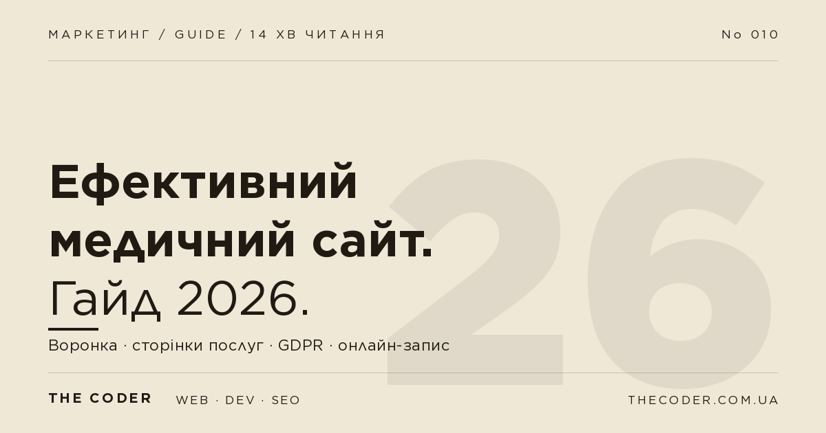 Ефективний медичний сайт у 2026: як побудувати воронку, що приносить заявки