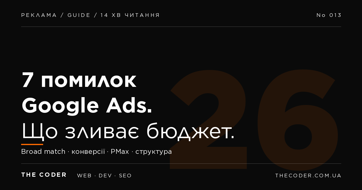 7 помилок у Google Ads, які з’їдають бюджет